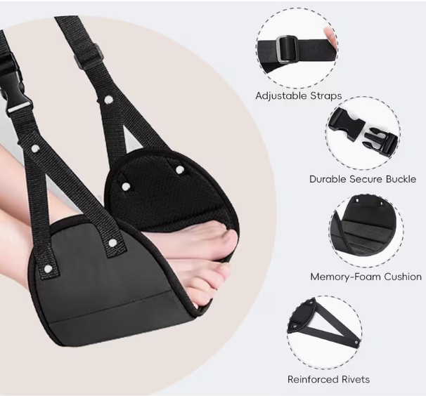 Travel Accessories Long Flight - مسند قدم قابل للتعديل مع حزام