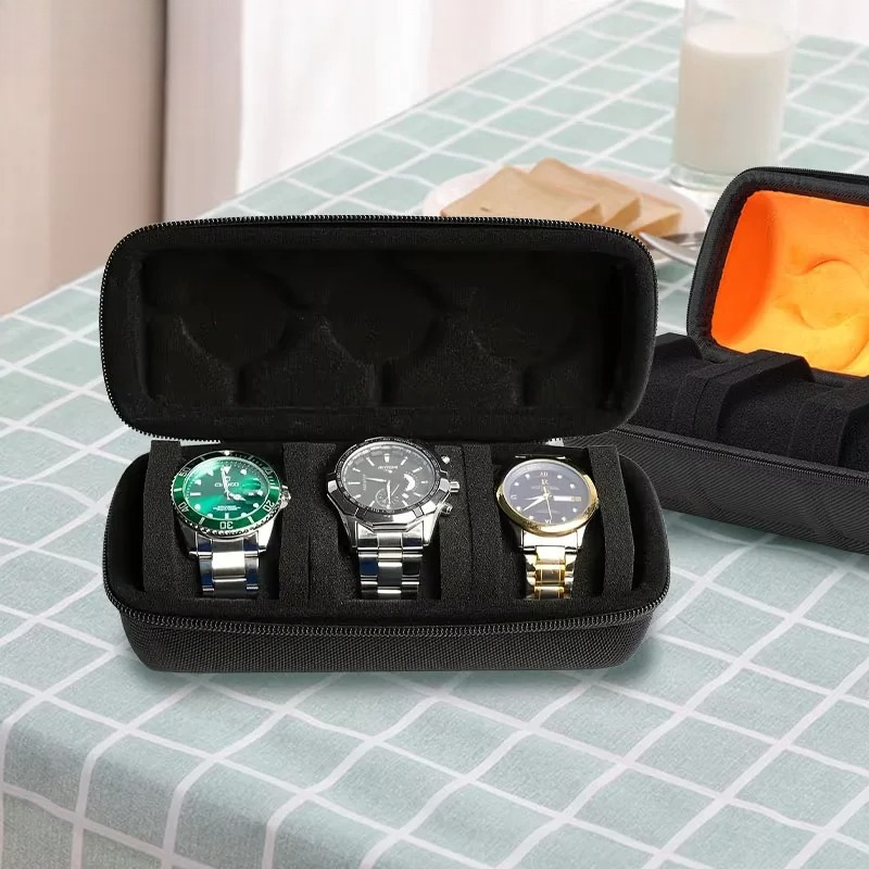 Travel Accessories Jewelry - حقيبة سفر للساعات بثلاث فتحات، صندوق