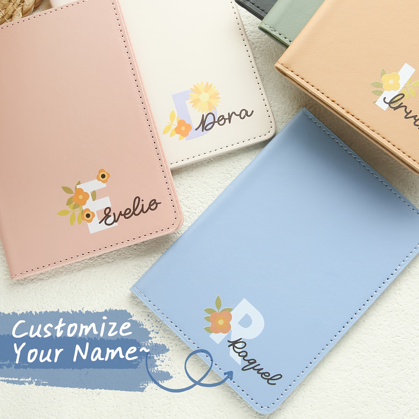 Travel Accessories As Gifts - غلاف جواز سفر مخصص، يحمل حرفًا