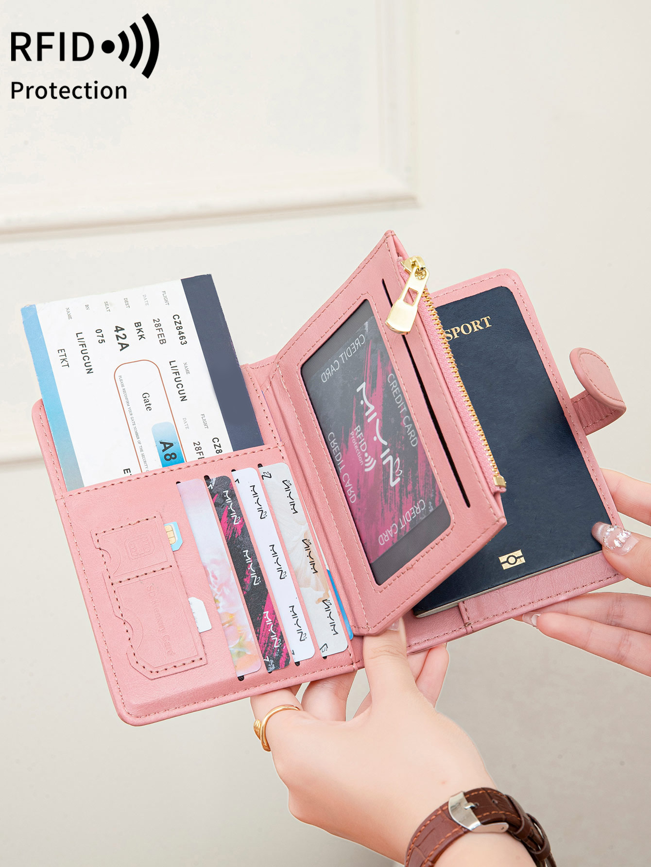 Travel Accessories Wallet - حقيبة جواز سفر متعددة الوظائف مضادة