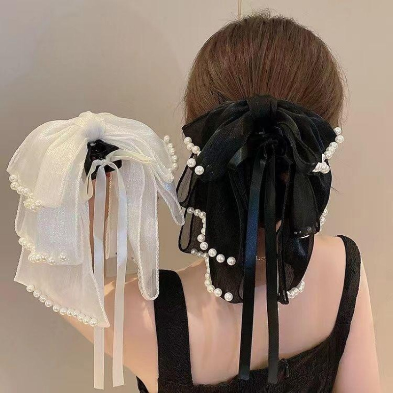 Travel Accessories Aesthetic - إكسسوار شعر نسائي مطرز بالخرز مشبك