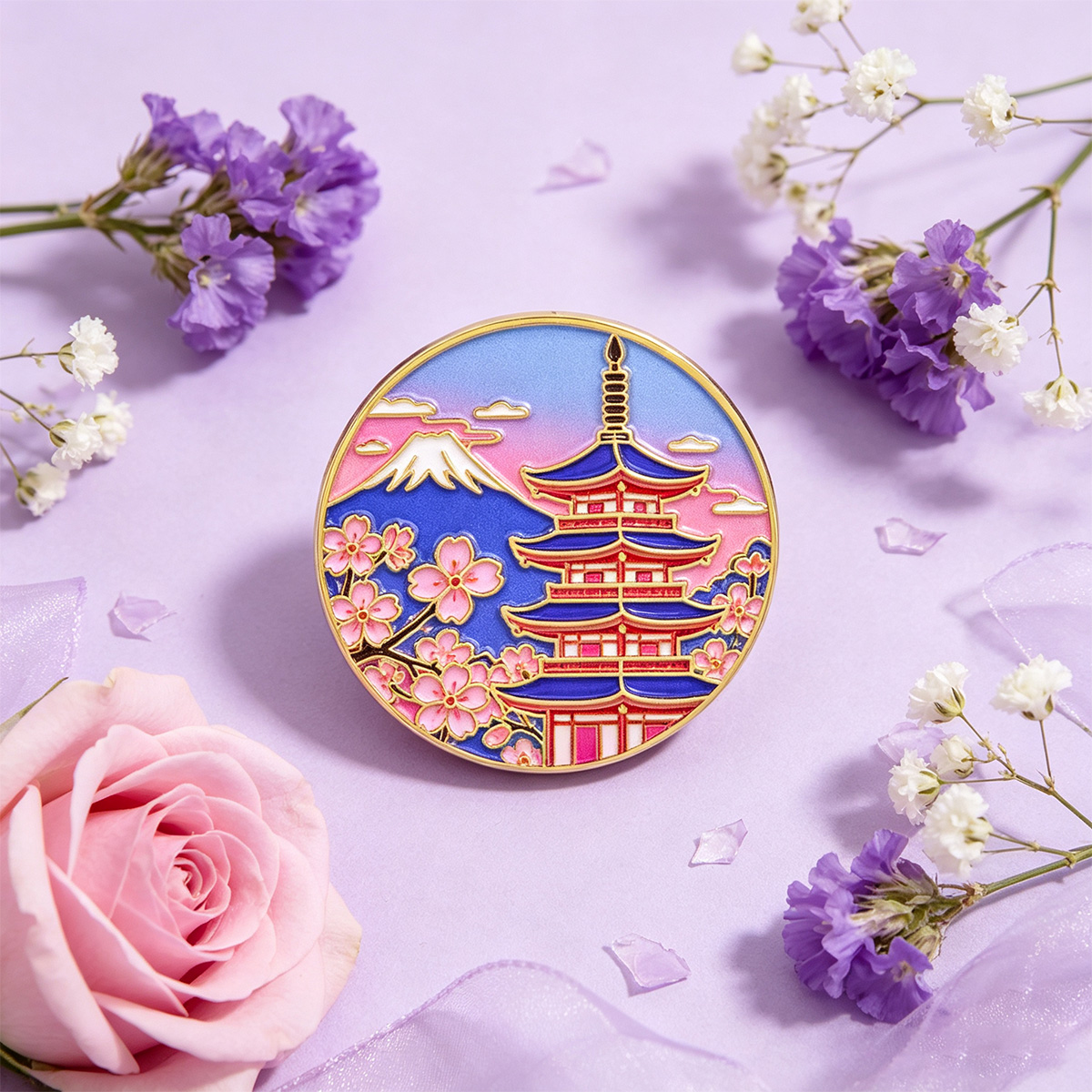 دبوس مينا بتصميم زهرة الكرز ال - مراجعة Travel Accessories Jewelry وسعره
