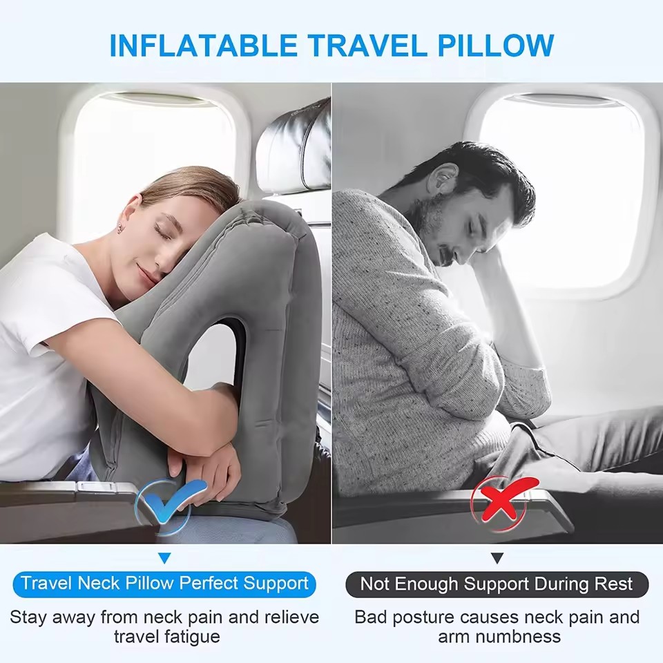 وسادة سفر قابلة للنفخ، إكسسوار - مراجعة Travel Accessories Long Flight وسعره