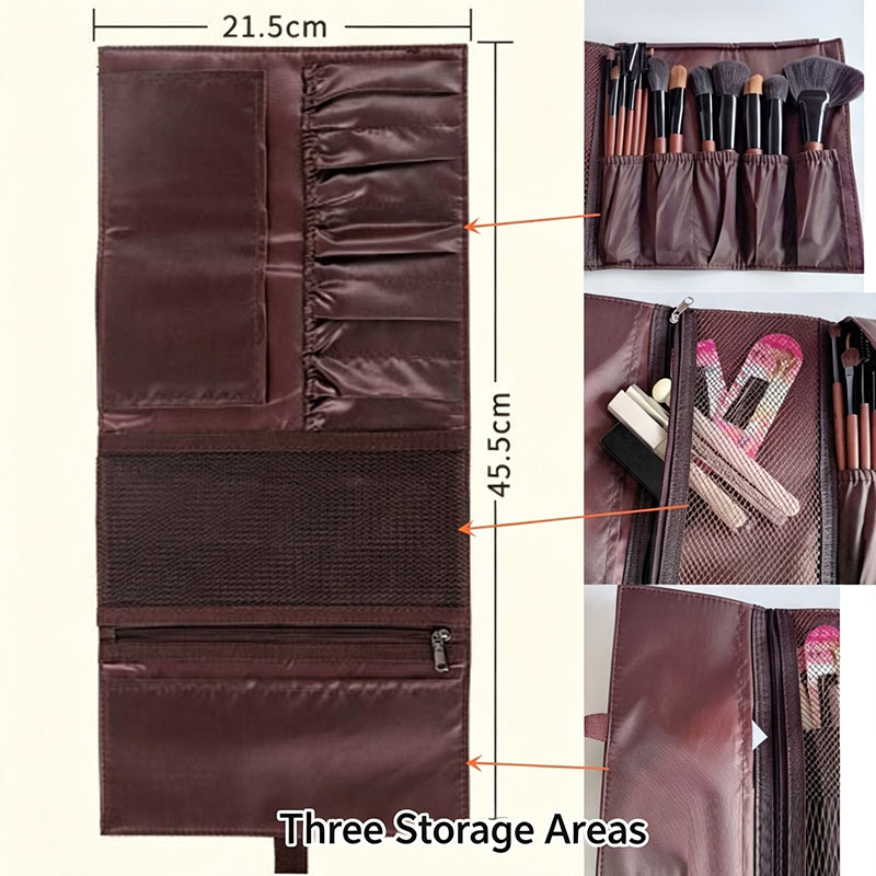حقيبة فرش مكياج من الجلد الصنا - مراجعة Travel Accessories Organizer Bag وسعره