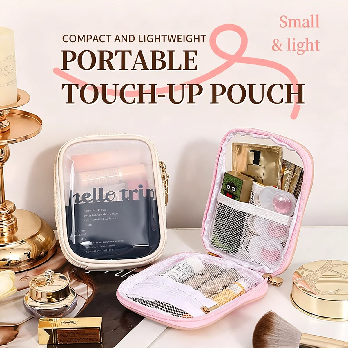 حقيبة مستحضرات تجميل شفافة محم - مراجعة Travel Accessories Organizer Bag وسعره